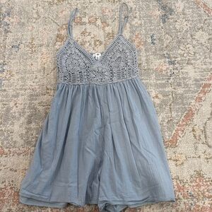 BP Blue Crocheted Romper